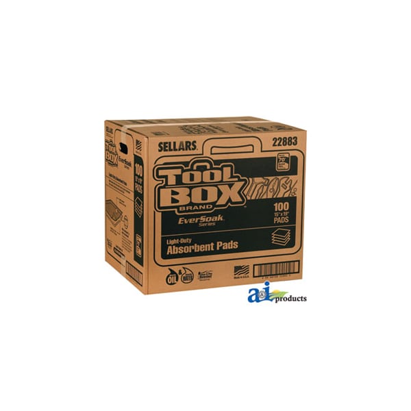 Sorbent Pad, 15 in x 19 in x 18.5 in, Gray, Recycled Cellulouse Fibers